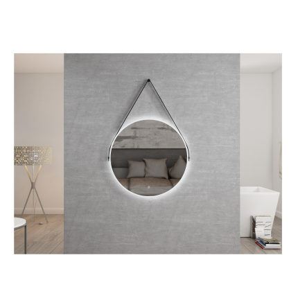 Зеркало с подсветкой на ремне Minotti Aneto DA800 Black