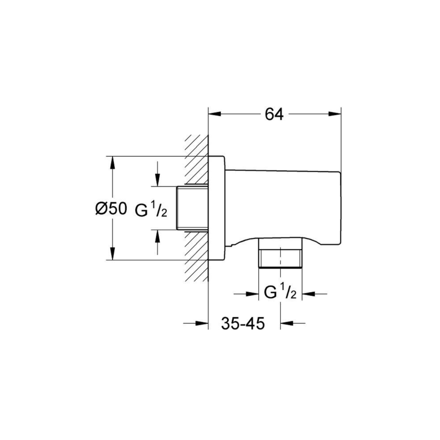 27057DA0 Подключение для душевого шланга GROHE Rainshower, теплый закат глянец