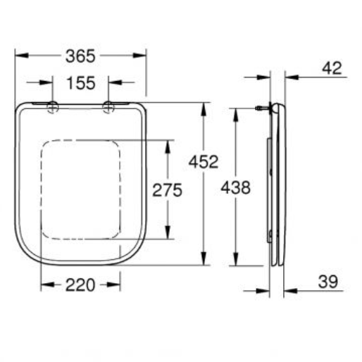 39813000 *Сиденье для унитаза GROHE BauEdge, с микролифтом, быстросъёмное