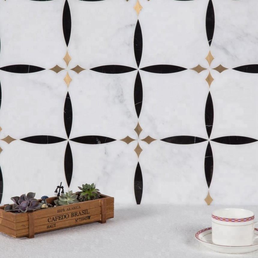 Тас мозаика FSM2020 polish stone with metal 300*300