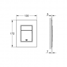 37535AL0 Панель смыва GROHE Skate Cosmopolitan для унитаза, размер S, вертикальная, темный графит, м