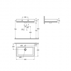 3947300H Раковина GROHE Cube Ceramic, подвесная 60 см, альпин-белый