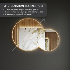 Зеркало двойное с подсветкой Minotti Novita Gold
