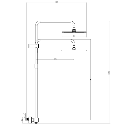 Душевая система с термостатом Minotti Alto Chrome