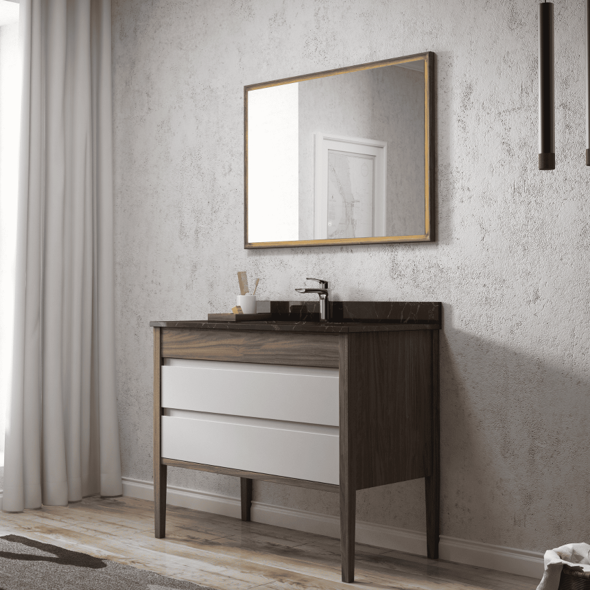 Тумба для ванной комнаты в комплекте с раковиной-столешницей Minotti Piano 100см