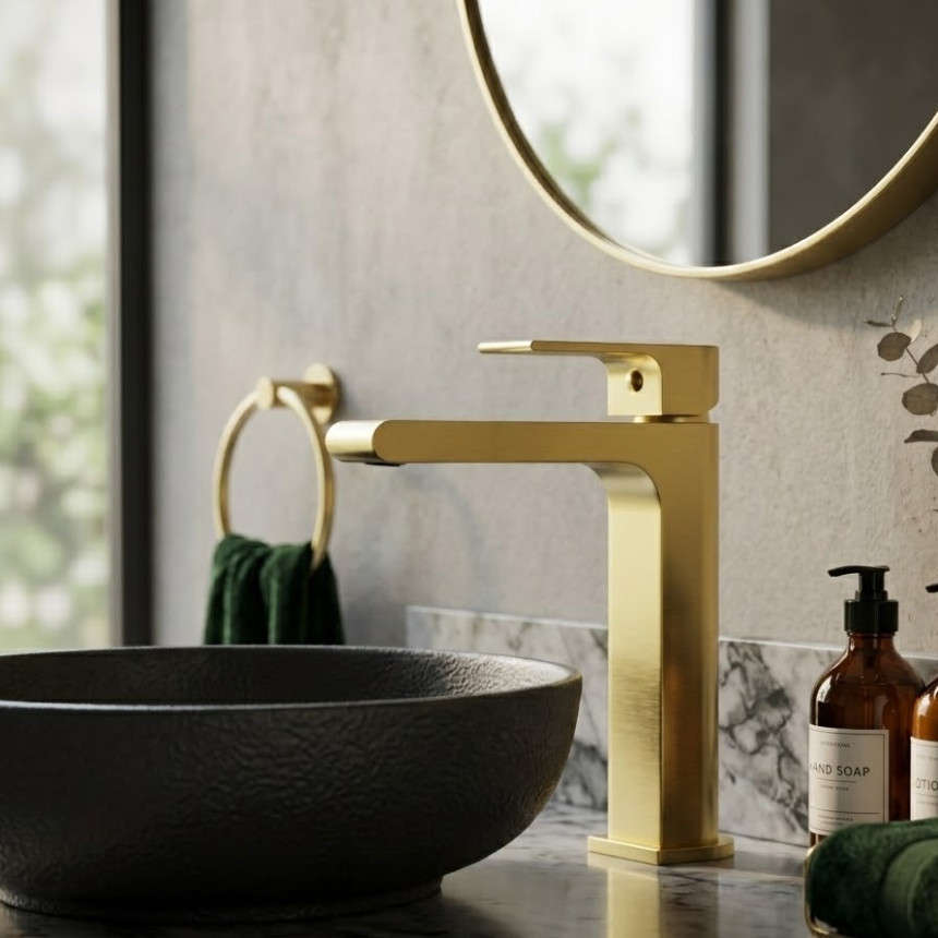 Смеситель для раковины Minotti Joy matt gold