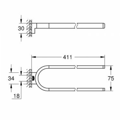 41059000 Полотенцедержатель неповоротный Grohe Selection
