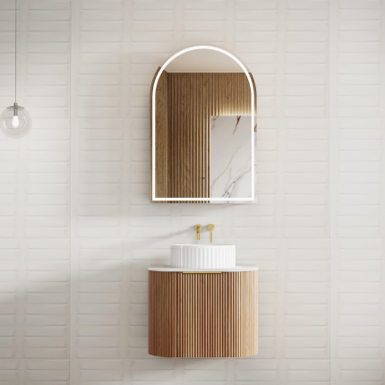 Тумба для ванной комнаты в комплекте со столешницей и раковиной Minotti Gesto 60см