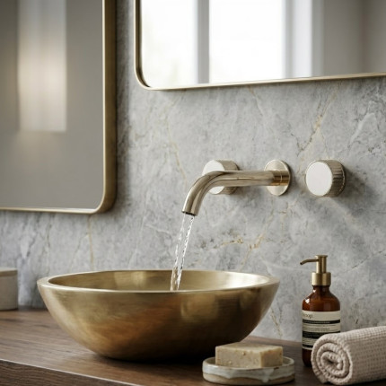 Смеситель для раковины скрытого монтажа на три отверстия Minotti Elegante Champagne Gold