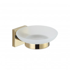 Мыльница стеклянная  LUSSO Gold Cube