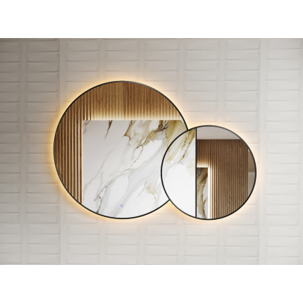 Зеркало двойное с подсветкой Minotti Novita Black