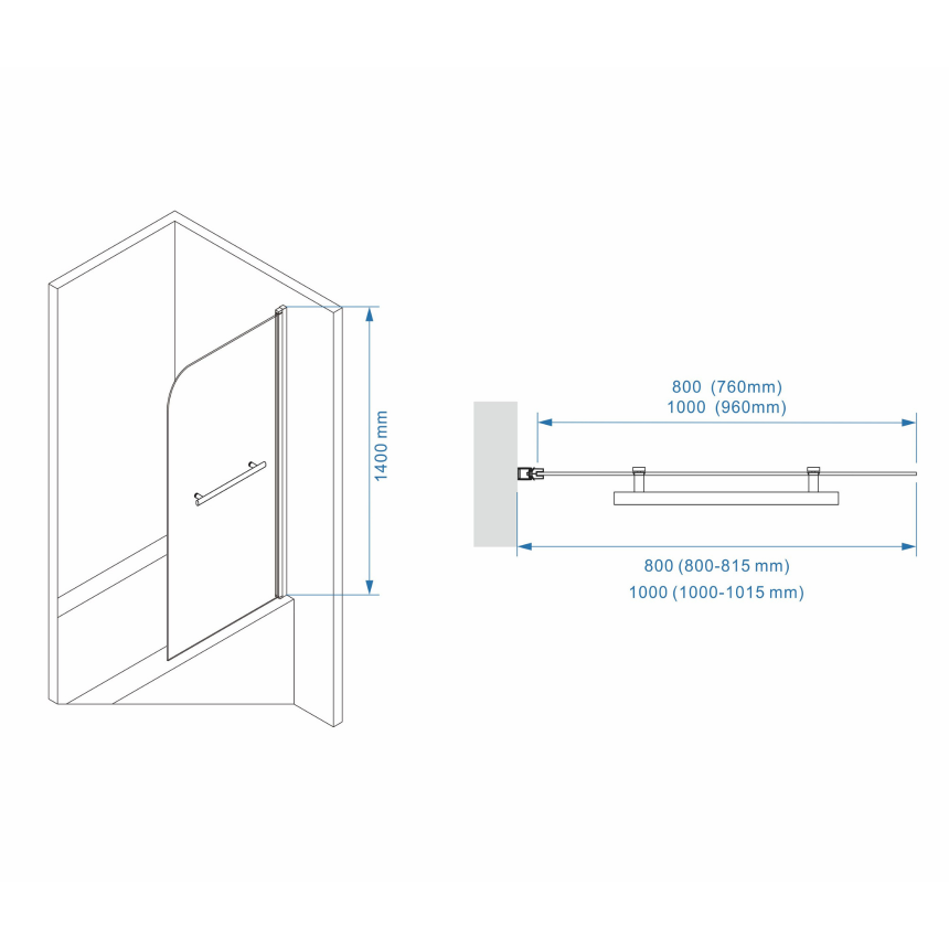 Шторка для ванны Minotti Classic с держателем 1000*1400 gold