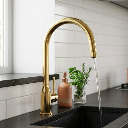 Смеситель для кухни с фильтром Minotti Unico Champagne Gold