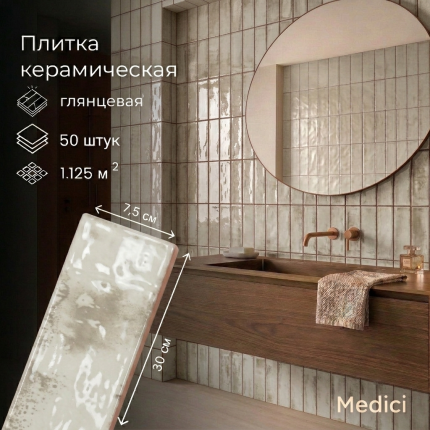Керамическая плитка M7533F01 Pearl white glossy