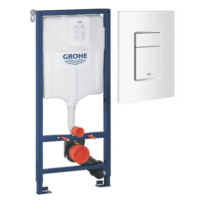 Инсталляция GROHE Rapid 38536001, жиынтықта 38732SH0 шайып жіберу панелі бар, альпі ақ