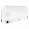 41038000 Полочка для душа GROHE Selection, угловая, с держателем, хром/прозрачный белый