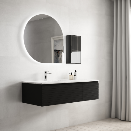 Тумба для ванной комнаты в комплекте с раковиной-столешницей  Minotti Nero 120см