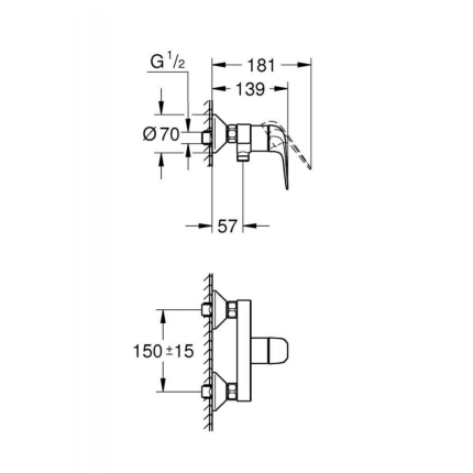 32740001 *Смеситель для душа GROHE EuroEco, хром