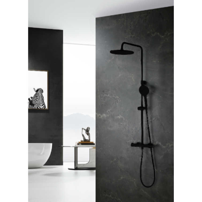 Душевая система с термостатом Minotti Unico Black