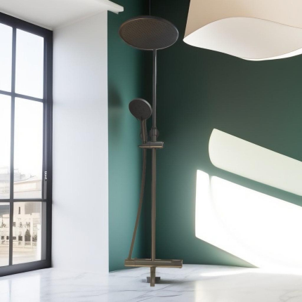 Душевая система c изливом для ванны термостат Minotti  Avanti Gun Metal