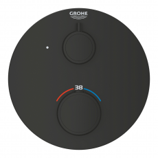 1022122430 *Внешняя часть смесителя GROHE Grohtherm на 1 выход, матовый чёрный