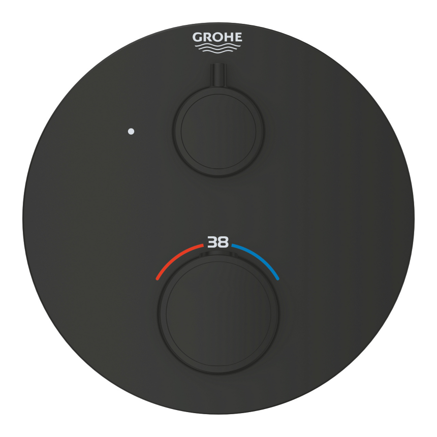 1022122430 *Внешняя часть смесителя GROHE Grohtherm на 1 выход, матовый чёрный