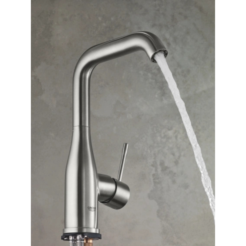 24174DC1 *Смеситель для раковины GROHE Essence с донным клапаном, L-Size, суперсталь