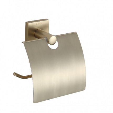 Бумагодержатель с крышкой LUSSO MattGold Cube