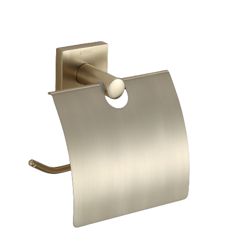 Бумагодержатель с крышкой LUSSO MattGold Cube