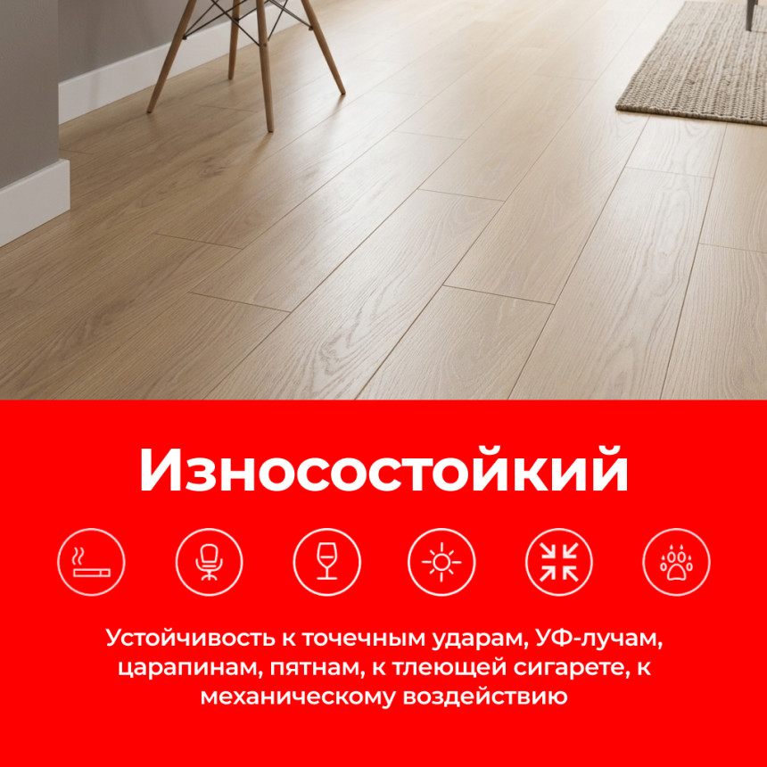 Ламинат SMART POL ST Soft Silk 1220*200*8mm (2.44 м2), 33 класс