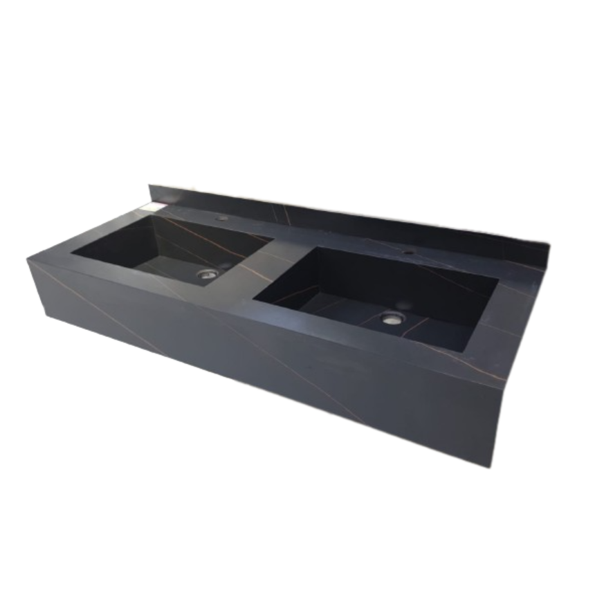 Раковина из искусственного камня - двойная чаша LUSSO 120см black ...