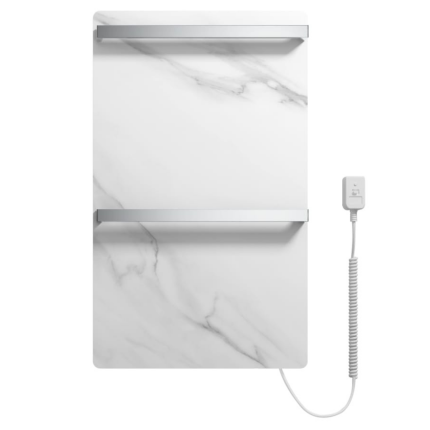 Полотенцесушитель Электрический с двумя держателями LUSSO Stone White 750*450