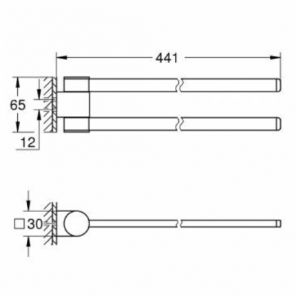 41063000 *Держатель для полотенца GROHE Selection, поворотный, хром