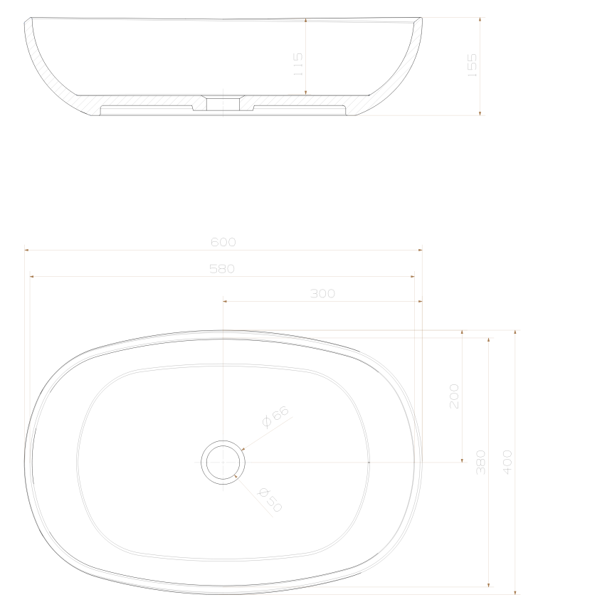 Раковина Minotti Colori Brown