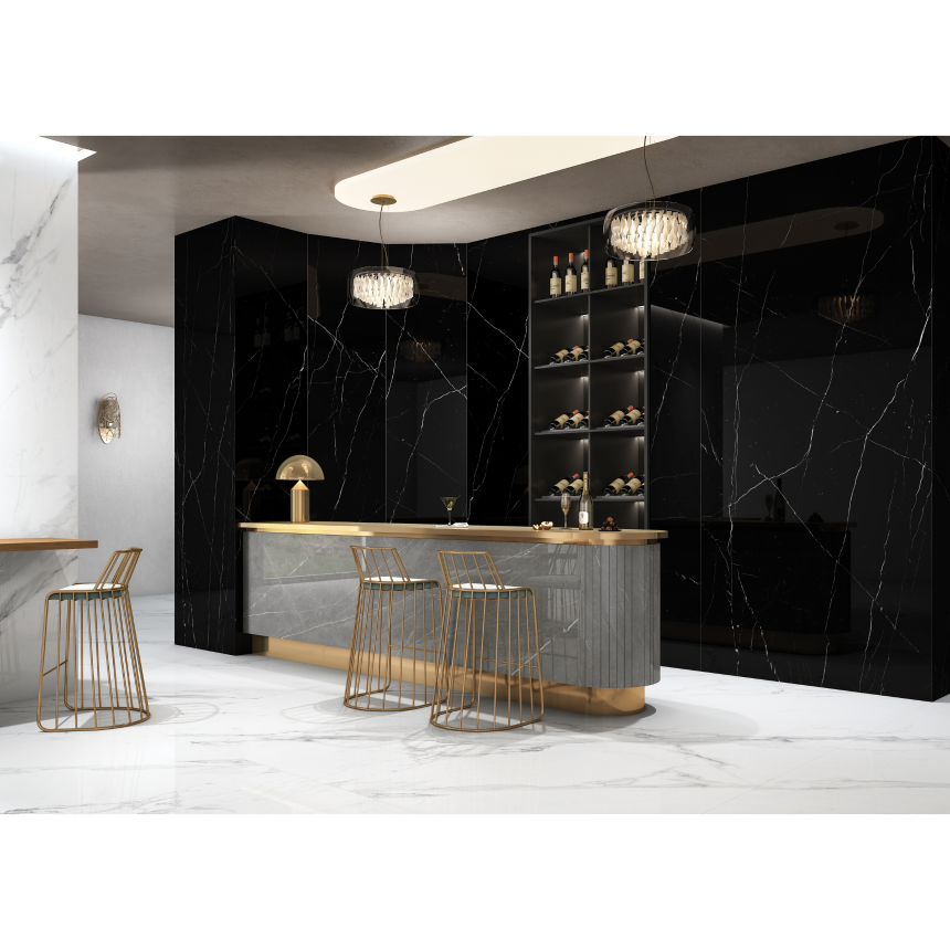 Керамогранит полированный MARQUINA NIGHT 1200*2780