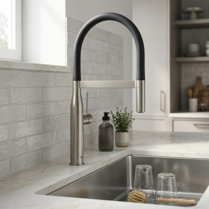 30294AL0 *Смеситель для мойки GROHE Essence New, с профессиональной лейкой, темный графит матовый