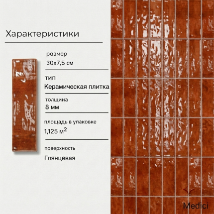 Керамическая плитка M7532P9 orange glossy