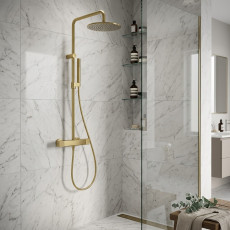 Душевая система с термостатом Minotti Alto Champagne Gold