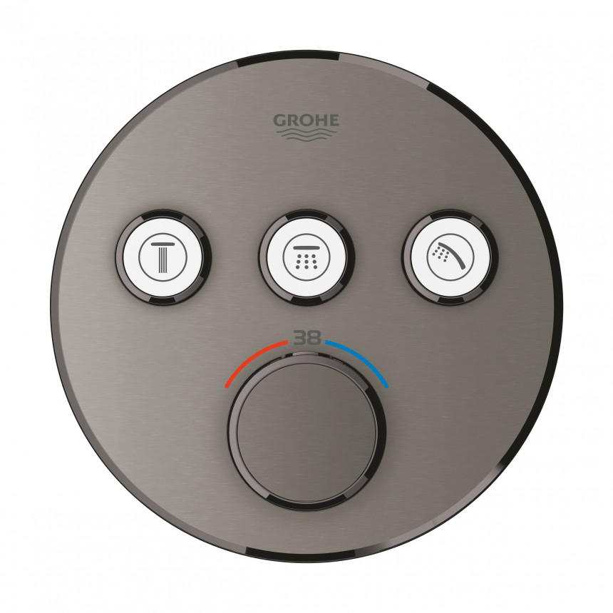 29121AL0 *Внешняя часть смесителя GROHE Grohtherm SmartControl на 3 выхода, темный графит матовый