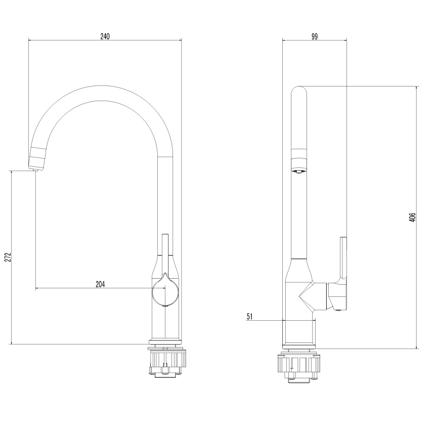 Смеситель для кухни с фильтром Minotti Unico Black