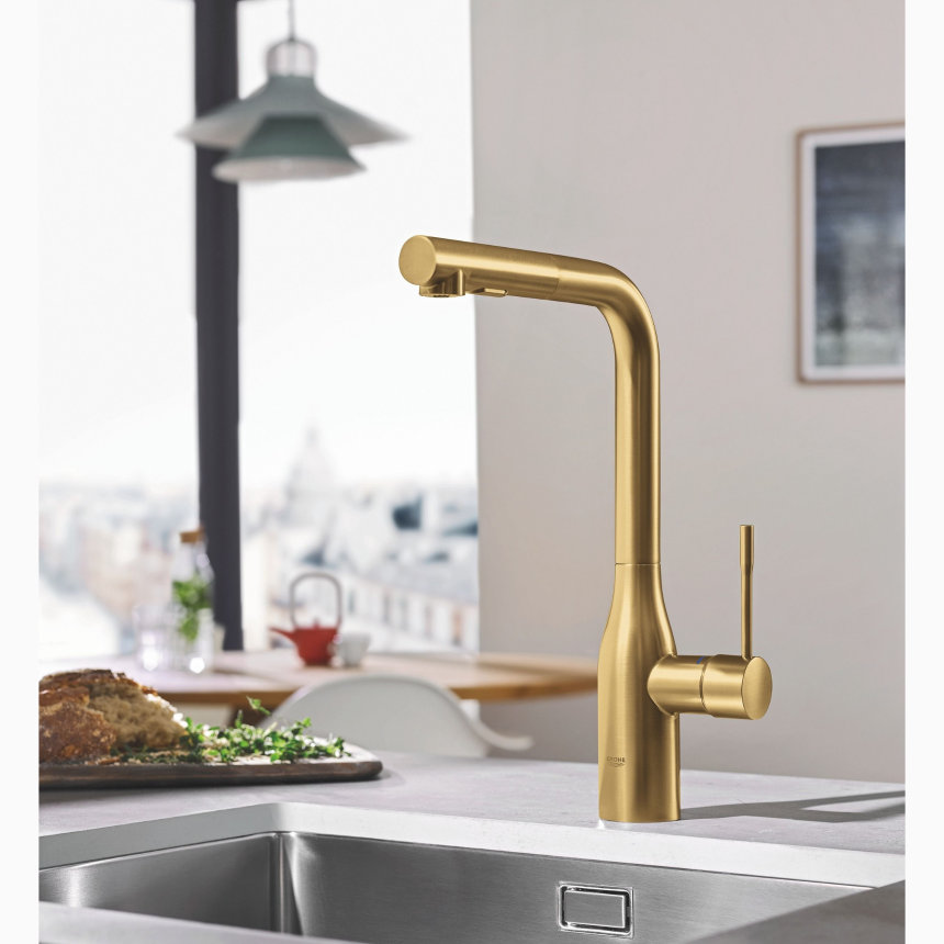 30270GN0 Смеситель для кухни GROHE Essence New, L-излив, холодный рассвет матовый