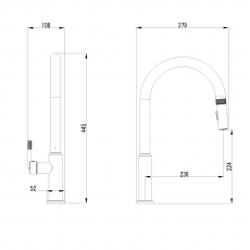 Смеситель для кухни с выдвижной лейкой Minotti Atrio chrome
