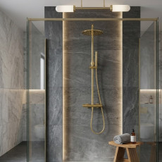 Душевая система с термостатом Minotti Unico Champagne Gold