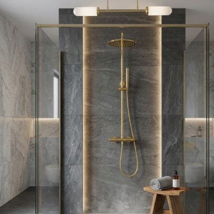 Душевая система с термостатом Minotti Unico Champagne Gold