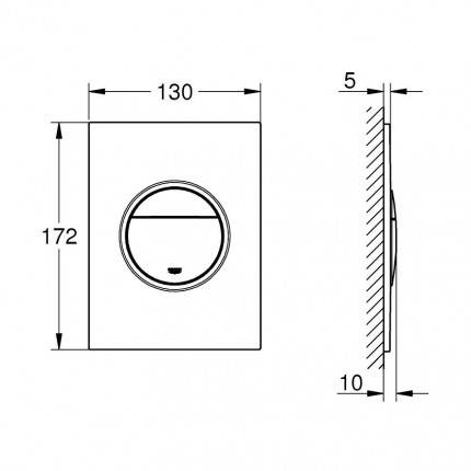 37601GN0 *Панель смыва GROHE Nova Cosmopolitan для унитаза, размер S, холодный рассвет матовый