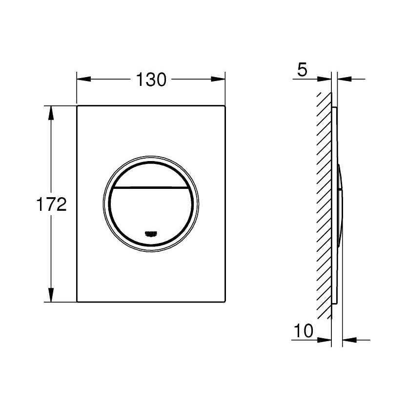 37601GN0 *Панель смыва GROHE Nova Cosmopolitan для унитаза, размер S, холодный рассвет матовый