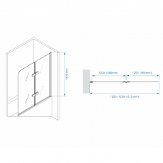Шторка для ванны Minotti Classic двойная 1200*1400 gold
