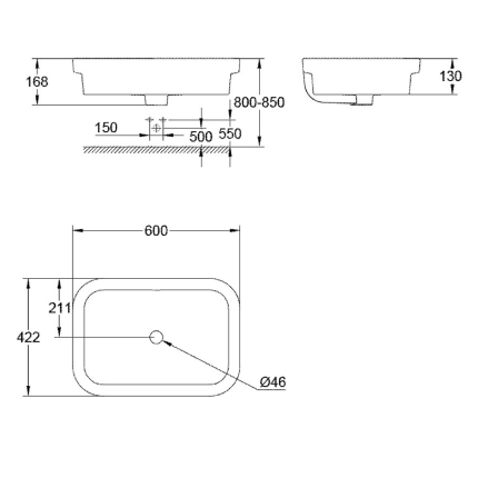 39124001 Раковина GROHE Eurocosmo 60 см, отдельностоящая, альпин-белый
