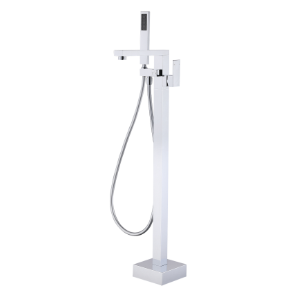 Напольный отдельностоящий смеситель для ванны LUSSO Cube Chrome