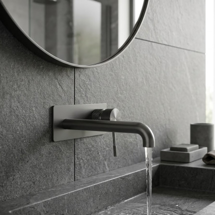 Смеситель скрытого монтажа для раковины на два отверстия Minotti Style gun metal